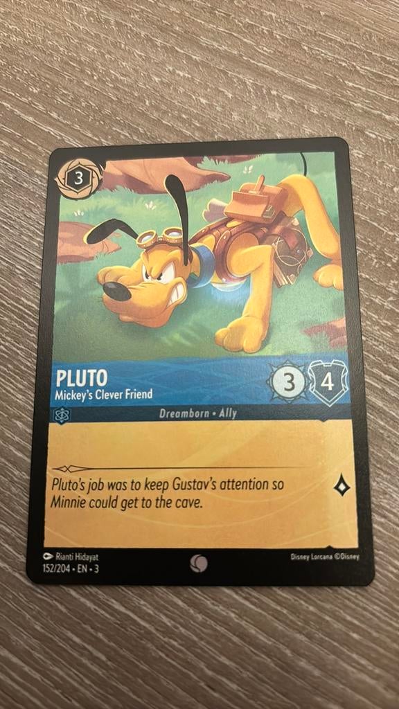 Disney Lorcana Pluto Mickey’s friend 152-204 3INK nonfoil, Ophalen of Verzenden, Zo goed als nieuw, Losse kaart