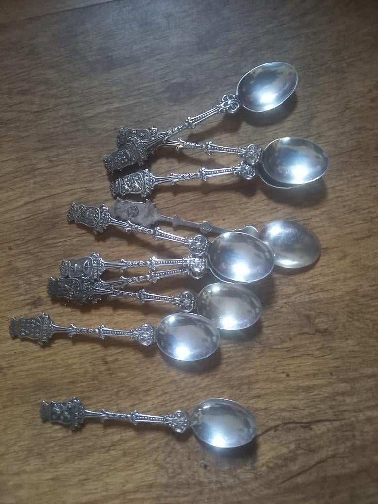 Set douwe egberts 12 8 djokja zilver  5 per stuk, Ophalen of Verzenden