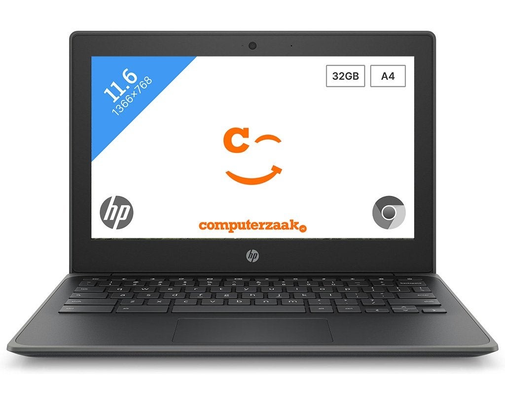 HP Chromebook 11A G8 EE Grijs/AMD A4/4GB/32GB/Chrome OS, 4 GB of minder, Qwerty, Support.hp.com, Refurbished