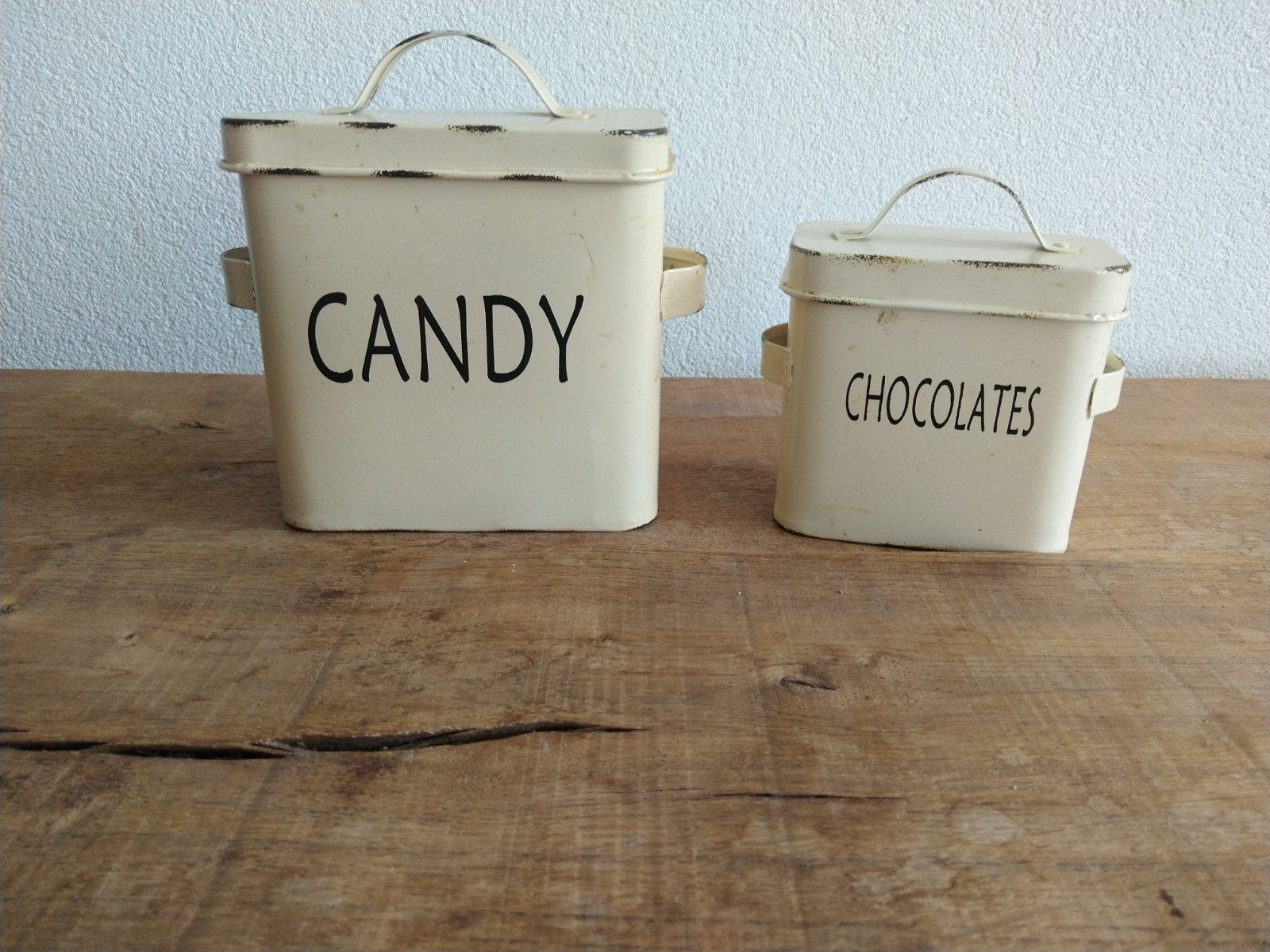 Set van 2 vintage snoep- en chocoladeblikken, Verzamelen, Ophalen of Verzenden, Gebruikt, Overige, Overige merken