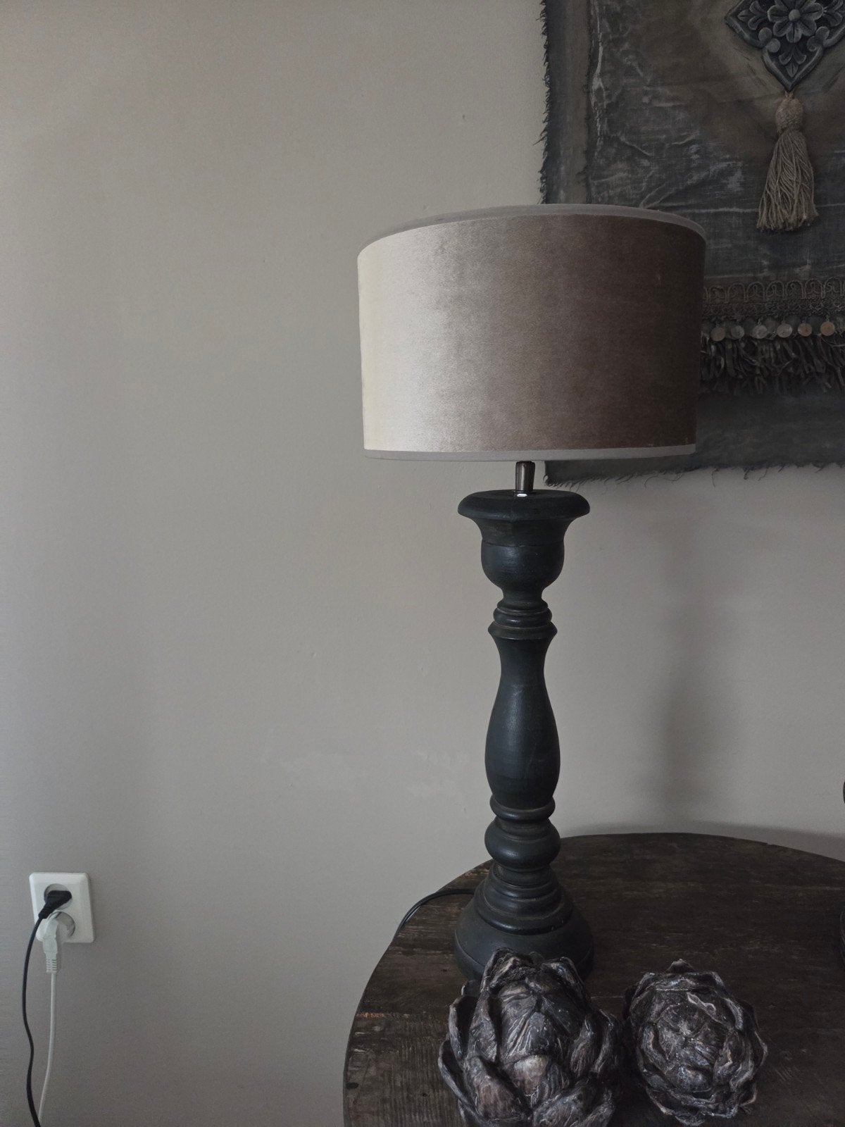 lampmet velvet taupe kap, Ophalen, Landelijk