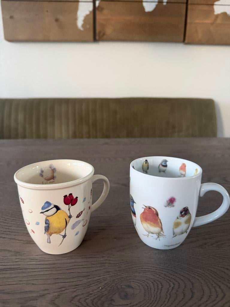 Vogeltjes mokken Marjolein Bastin, Keramiek, Ophalen of Verzenden, Zo goed als nieuw, Overige stijlen