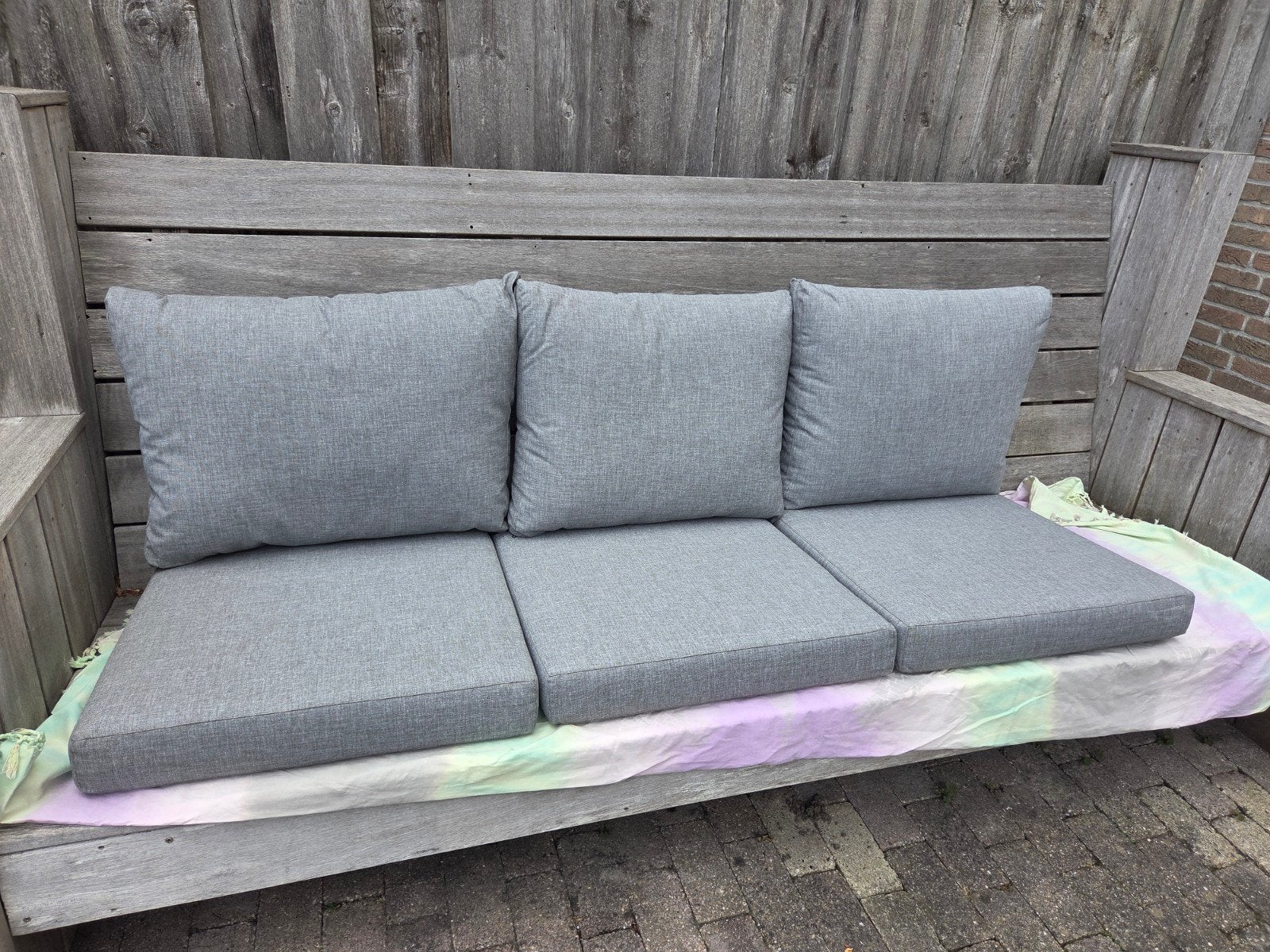EXOTAN tuinkussens nieuw 3x zit 3x rug grijs, Ophalen, Nieuw