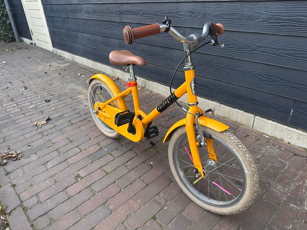 Veloretti Maxi - kleur geel, Fietsen en Brommers, Ophalen, Zijwieltjes, 16 tot 20 inch, Velgrem