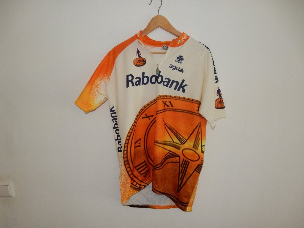 AGU Rabobank jaren 90 wielrenshirt jersey maat 8  (M/L), Gebruikt, Ophalen of Verzenden, Bovenkleding, AGU