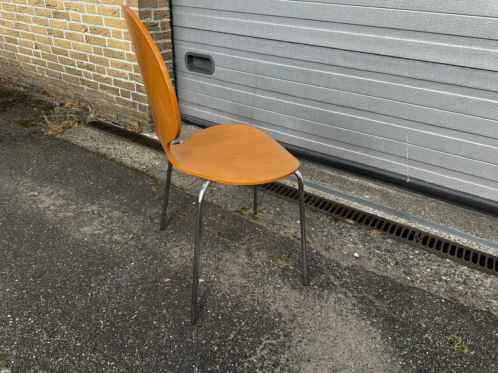 Houten Vlinder kantinestoel, Ophalen, Gebruikt, Bruin, .
