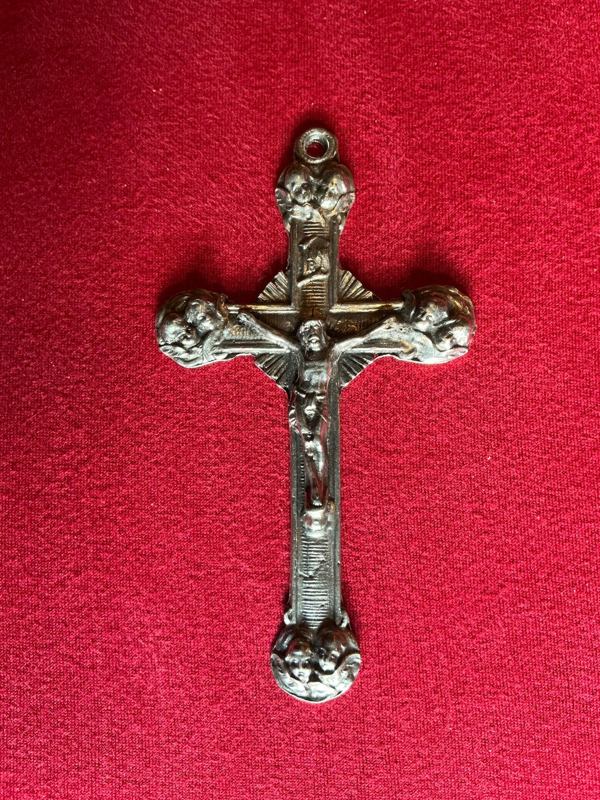 Oud metalen/tinnen kruis ❤️ Corpus, crucifix, Ophalen of Verzenden, Zo goed als nieuw
