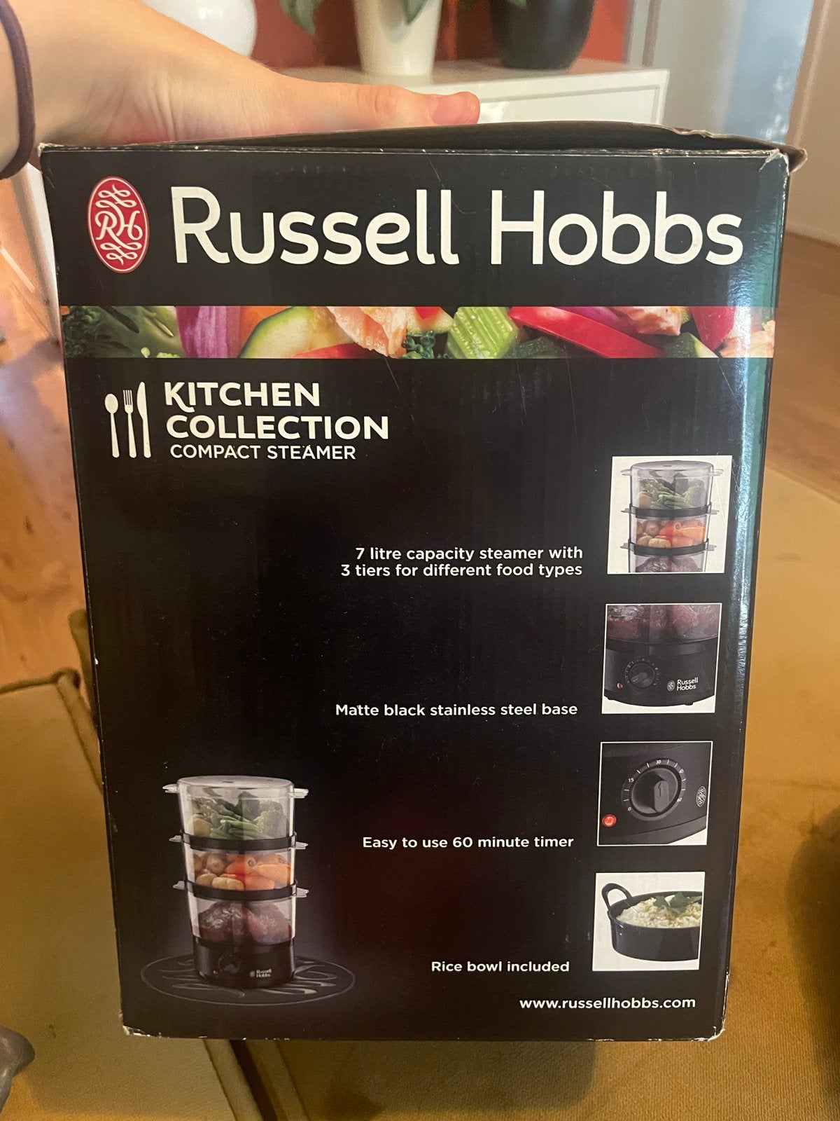 Russell Hobbs Compact Stoomkoker 7L met 3 lagen, Ophalen of Verzenden, Nieuw, Kledingstomer