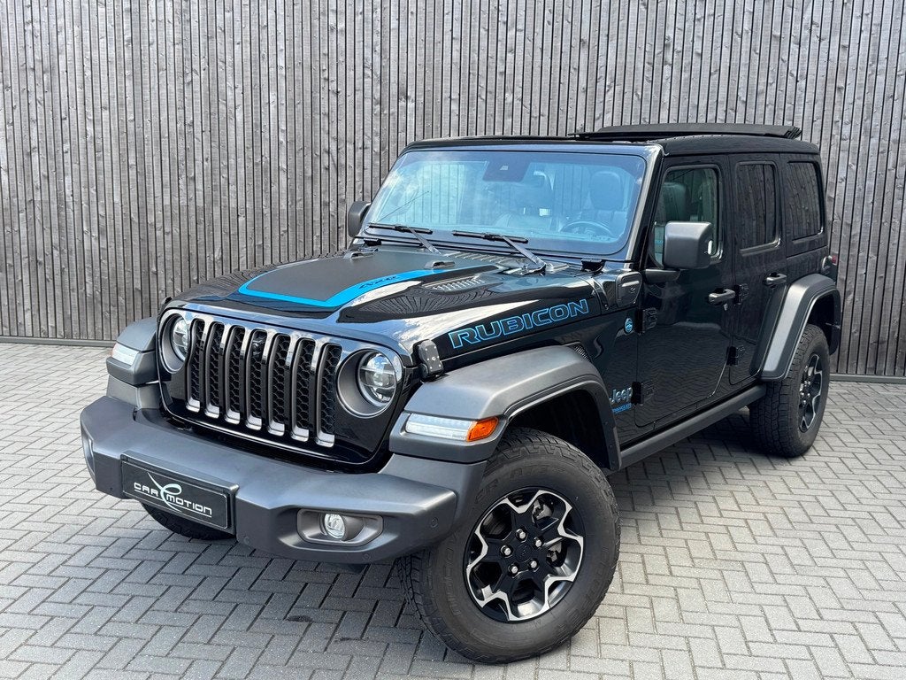Jeep Wrangler Unlimited Rubicon SKY ONE TOUCH TOP Nieuwstaat, Auto's, Jeep, Automaat, Zwart, 4 cilinders, Cabriolet
