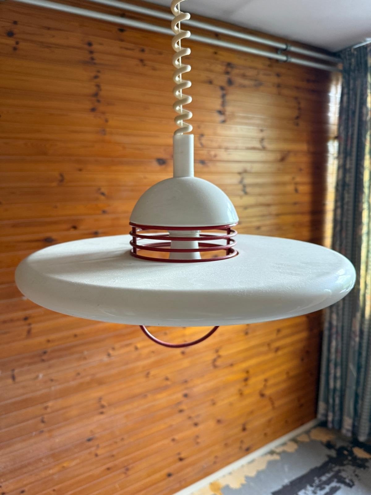 Vintage UFO Space Age hanglamp, Ophalen of Verzenden, Zo goed als nieuw, Metaal, 75 cm of meer