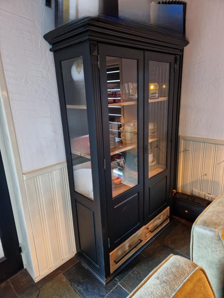 Vitrine kast, Huis en Inrichting, Kasten | Vitrinekasten, Ophalen, Gebruikt, Met deur(en), 50 tot 100 cm