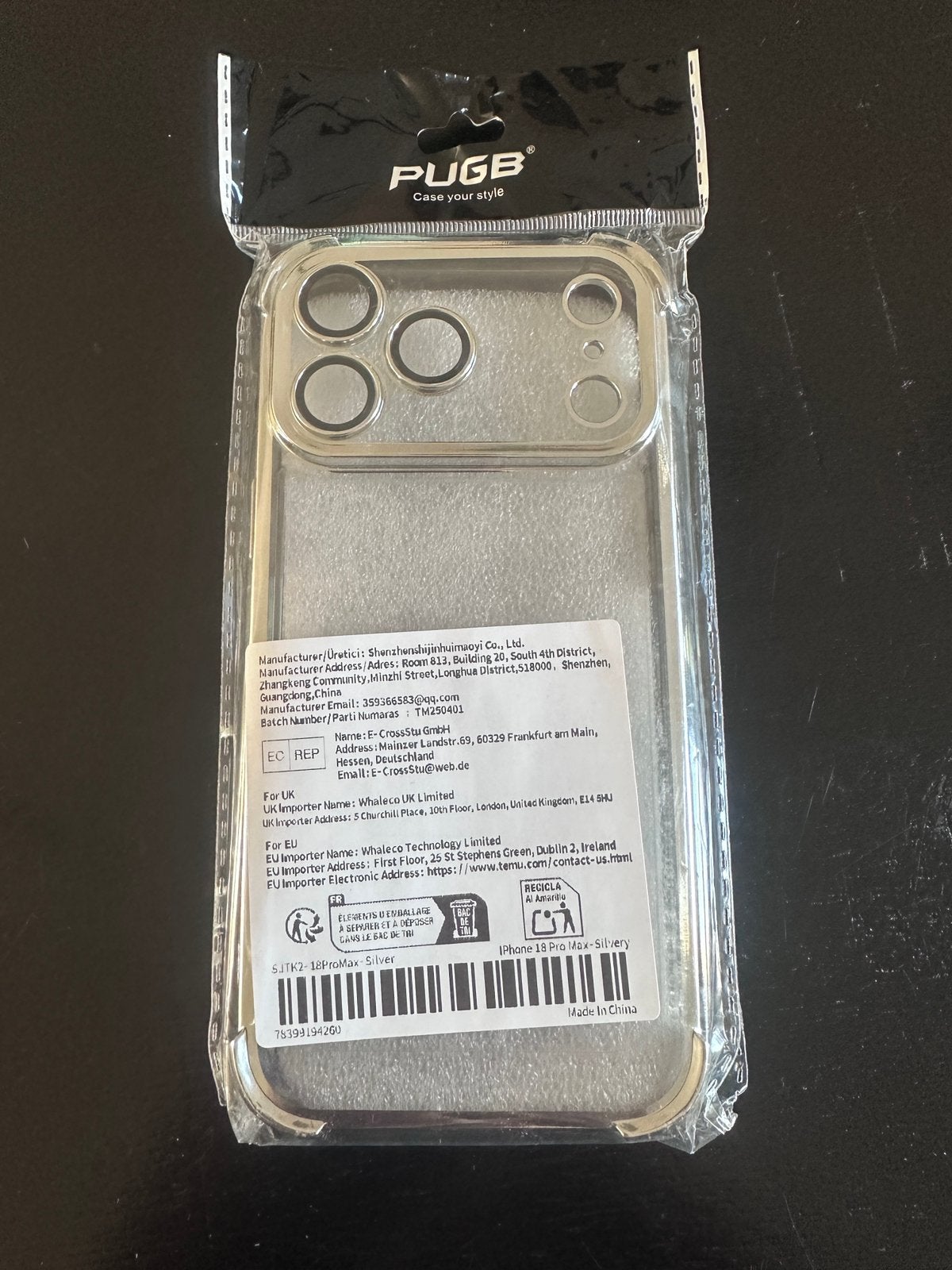 Nieuwe Iphone 18 pro max hoesje case €15, Ophalen of Verzenden, Nieuw, Zilver