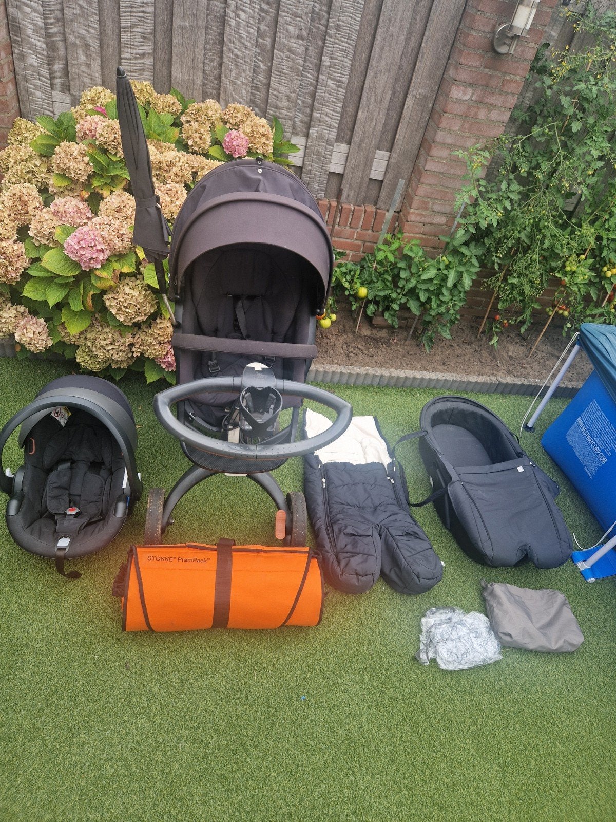 Stokke Xplory V6 combiwagen met autostoel en accessoires, Ophalen, Zo goed als nieuw, Overige merken