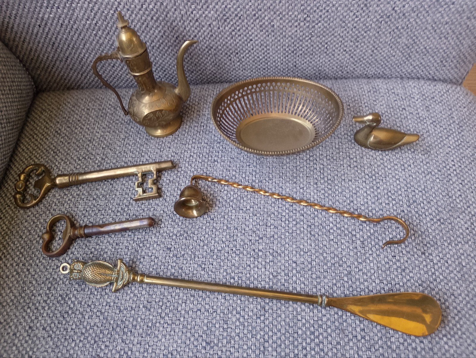 Vintage Messing/Koper Decoratie Set - 7 Stuks, Antiek en Kunst, Ophalen of Verzenden