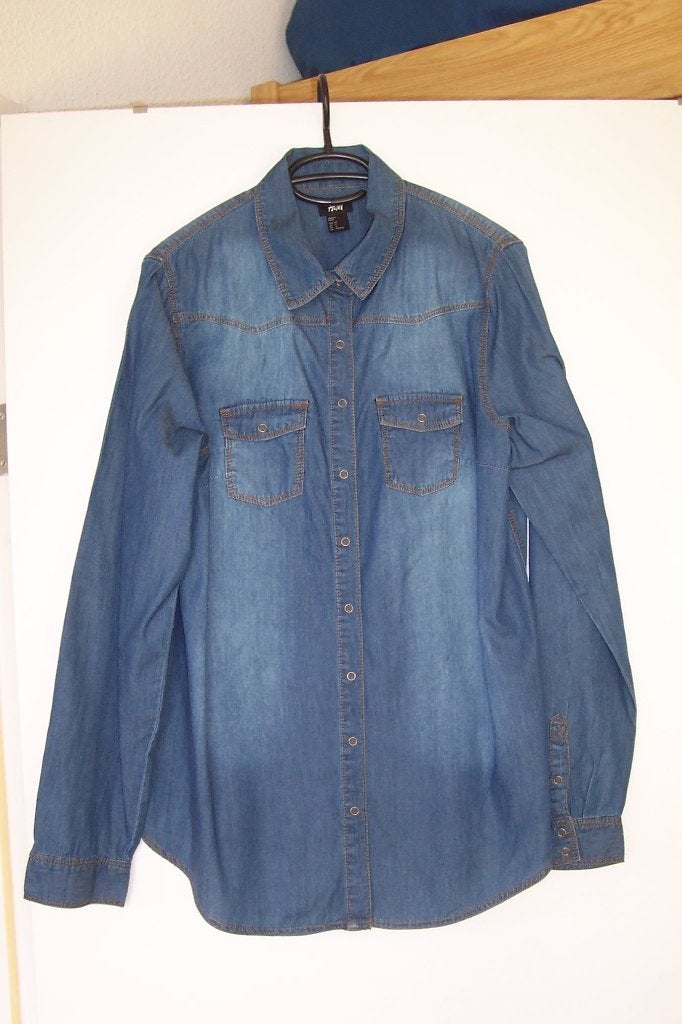 Spijkerblouse in maat 42/L, H&M, Blauw, Maat 42/44 (L), Ophalen of Verzenden