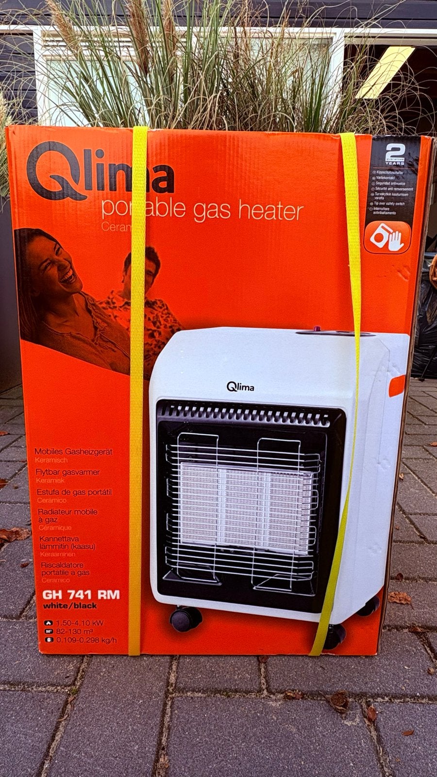 Nieuwe Qlima GH 741 RM Mobiele Gaskachel - Wit/Zwart, Ophalen, Nieuw, 800 watt of meer, Kachel