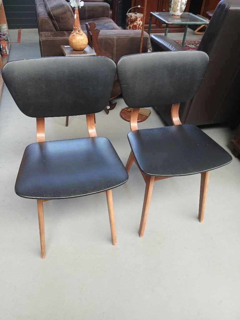 Vintage stoelen Scandinavische stijl, Ophalen, Gebruikt, Twee, Zwart