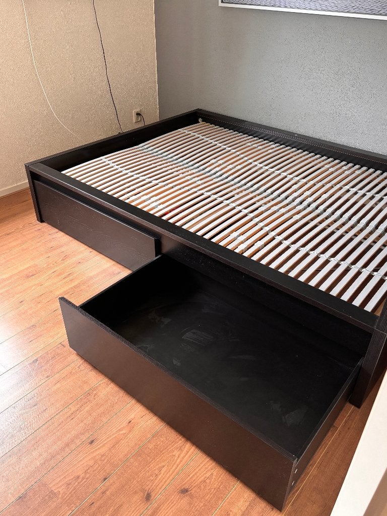 tweepersoonsbed, Huis en Inrichting, Slaapkamer | Bedden, Ophalen, Zwart, Modern stoer, Tweepersoons