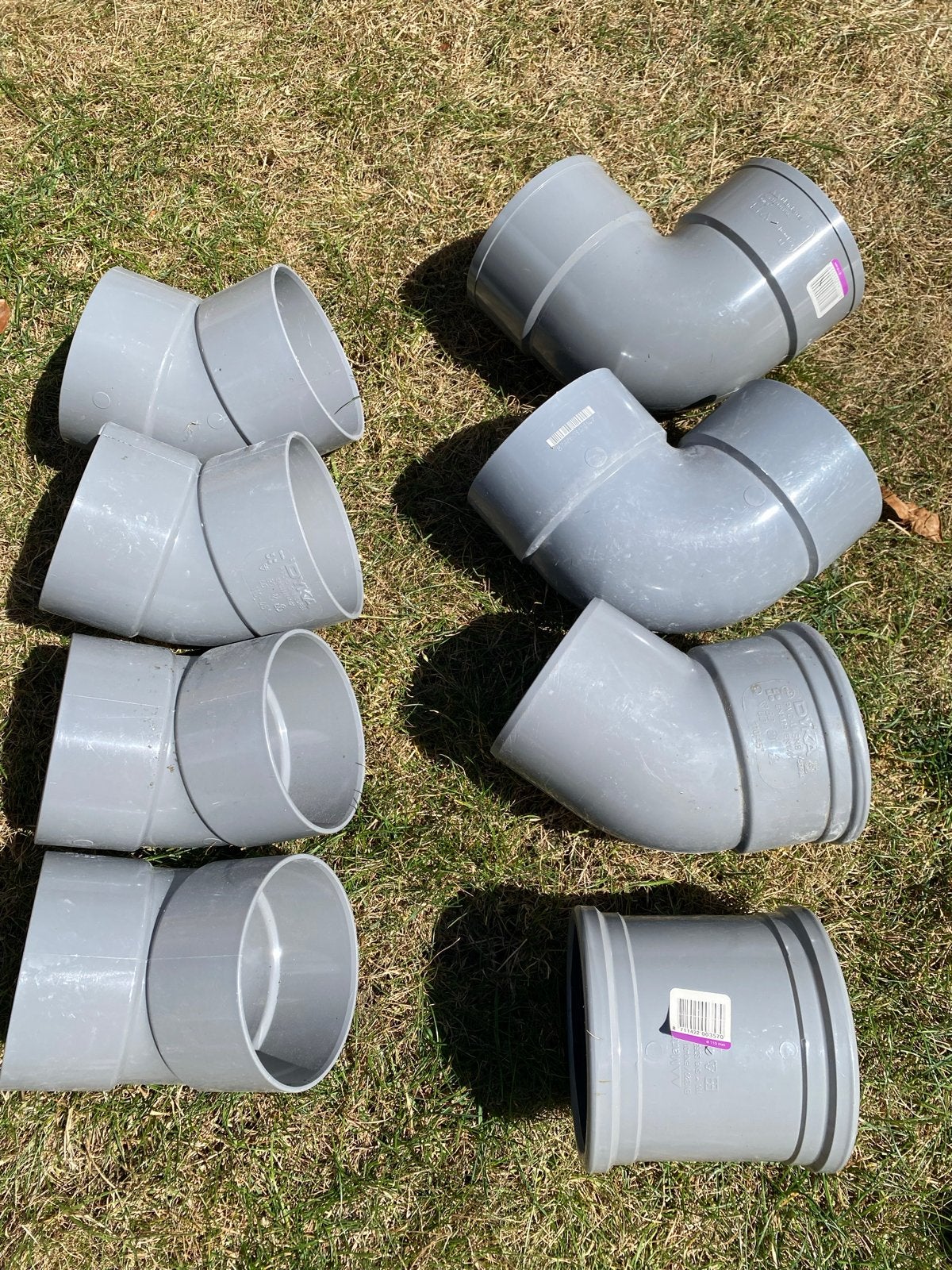 8 x PVC Rioolbuis Koppelstukken 110mm - Diversen, Bochten, Gebruikt, Pvc, Ophalen of Verzenden