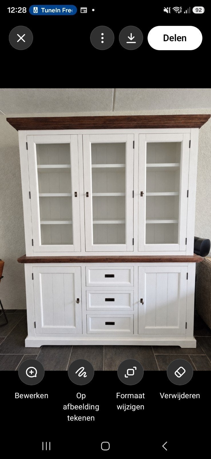 Landelijke Witte Meubels met Houten Top – Kast, TV-meubel, S, Overige houtsoorten, 50 – 75, Gebruikt, 50 tot 100 cm