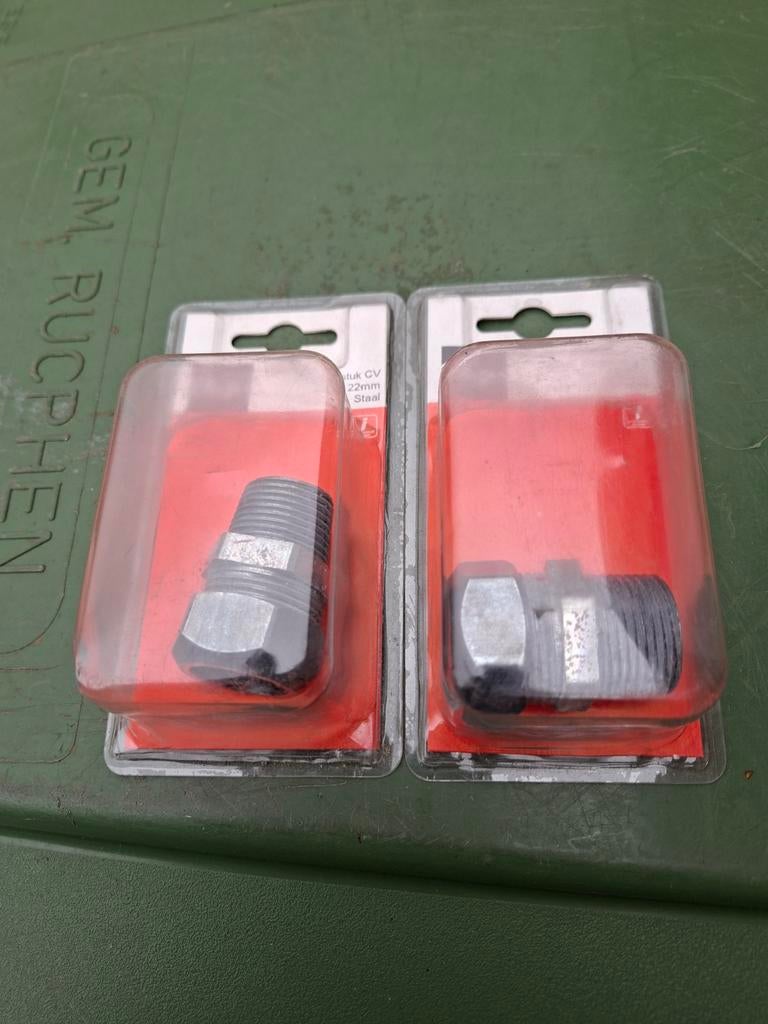 2x Klem puntstuk CV 3/4" x 22mm Staal, Ophalen of Verzenden