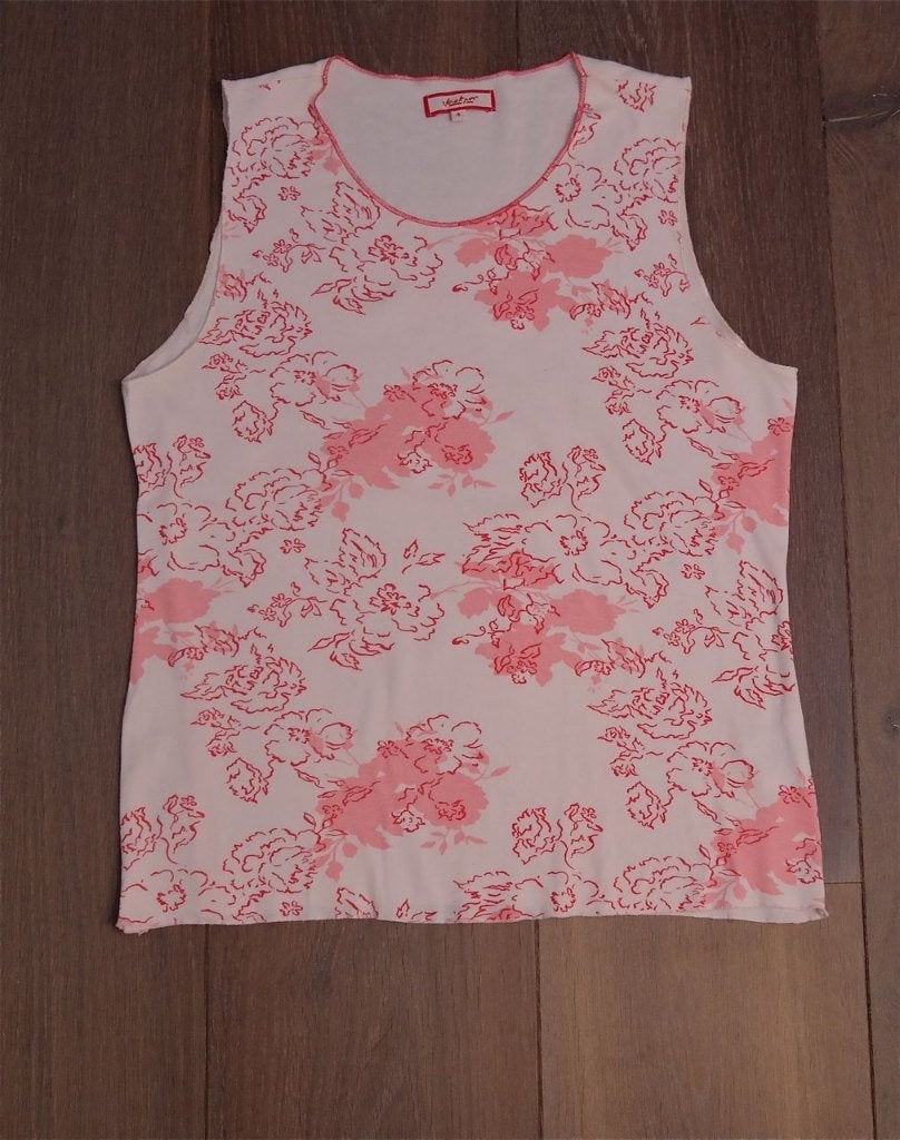 ZGAN: pastelroze shirtje met bloemenprint; Jackpot; mt Large, Maat 42/44 (L), Ophalen of Verzenden, Zo goed als nieuw, Roze