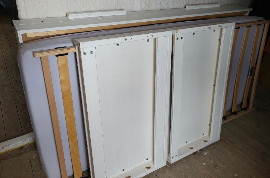 IKEA Bed, Ophalen, Wit, Tweepersoons, Hout