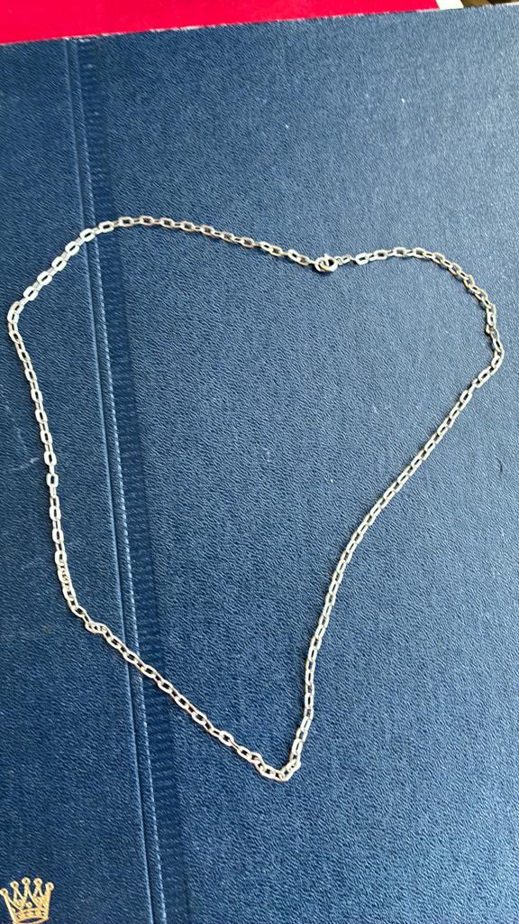 835 zilver ketting 55,5 cm ankerschakel, Ophalen of Verzenden, Gebruikt, Zilver, Zilver
