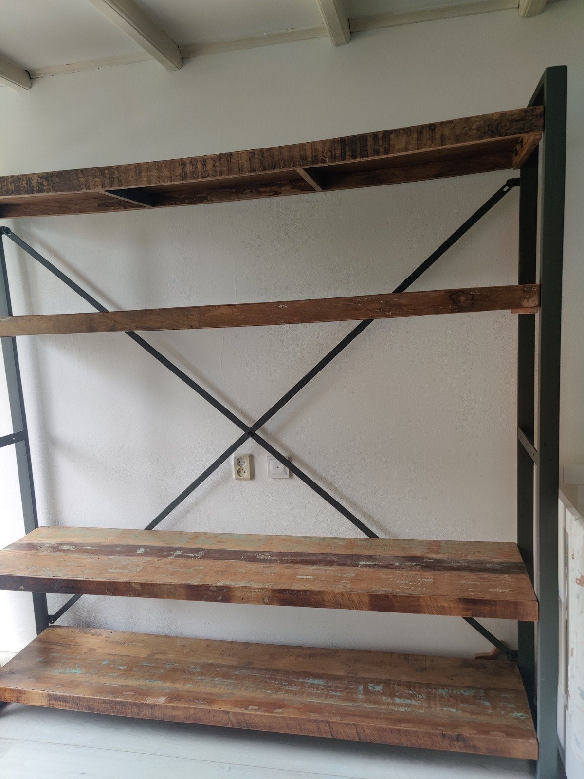Kast/Televisiemeubel hout & staal, Ophalen, Gebruikt, 200 cm of meer, 200 cm of meer