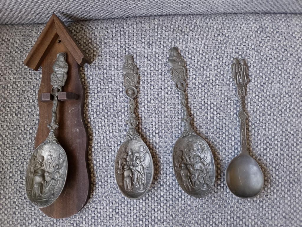 Diverse tinnen lepels, Ophalen of Verzenden