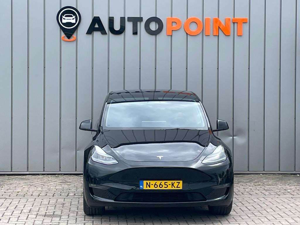Tesla Model Y Long Range AWD 75 kWh SOH 90% TREKHAAK PANO, Auto's, Tesla, Automaat, Gebruikt, Zwart, 351 pk