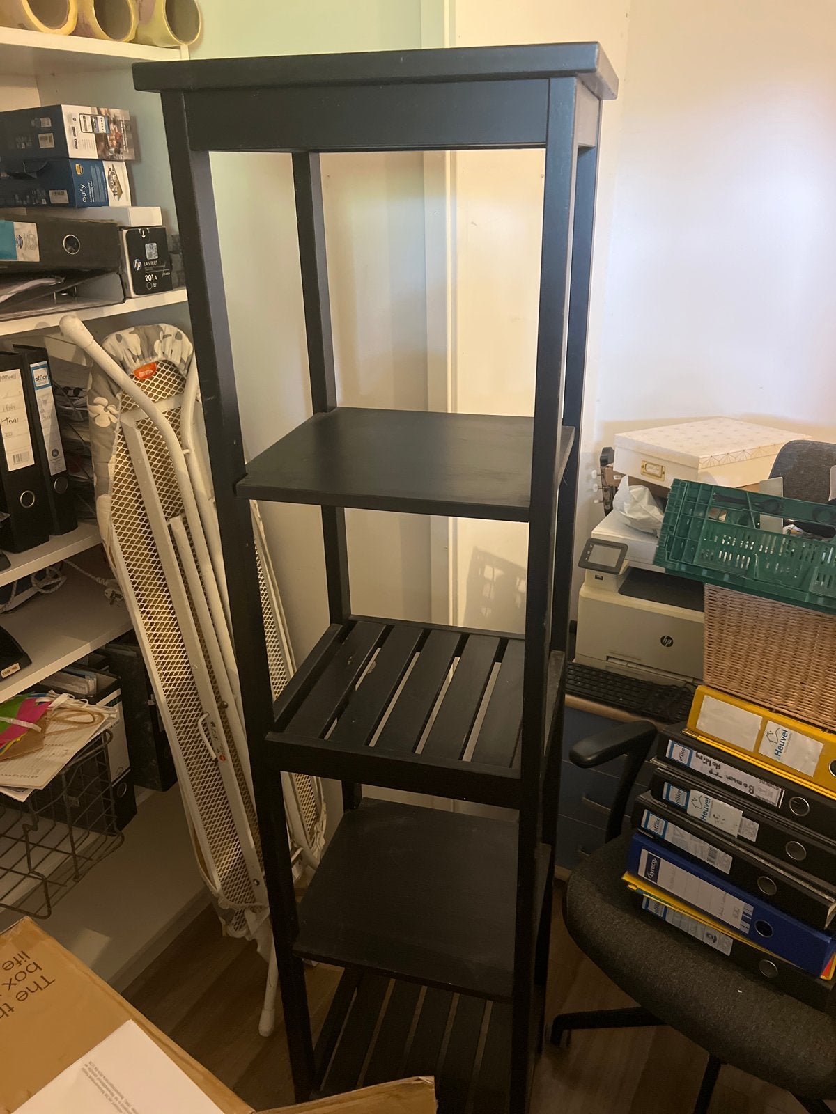 IKEA kast - Zwarte open kast met 4 planken, Ophalen, Gebruikt