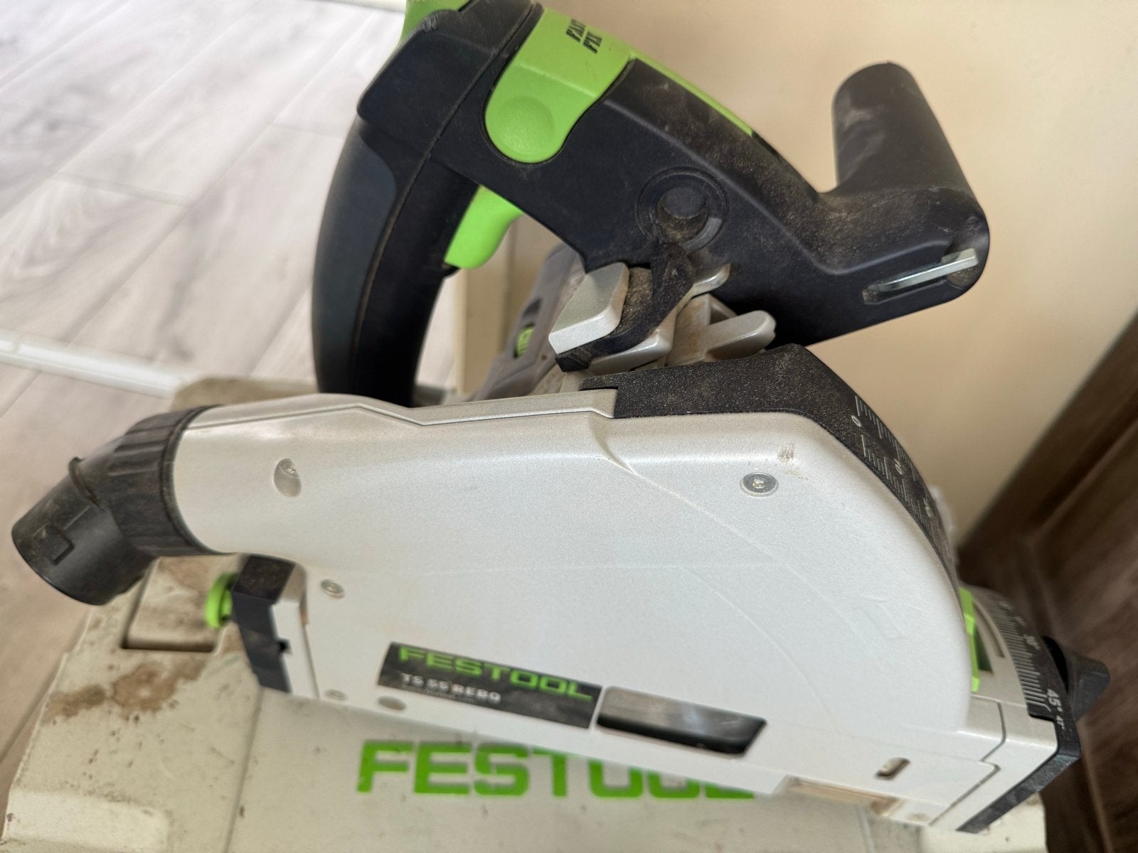Festool invalzaag TS 55 REBQ-Plus met geleiderails, Ophalen, Gebruikt, Invalzaag, 30 tot 70 mm