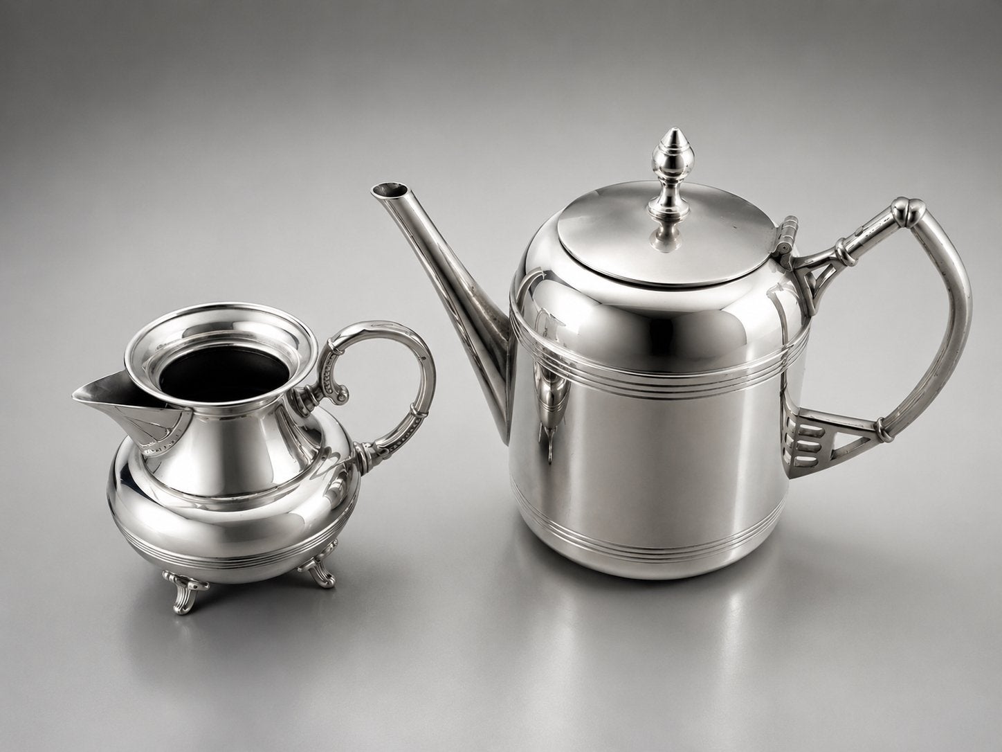 Antieke RIO Tiel verzilverde koffiekan en melkkan – Art Deco, Ophalen
