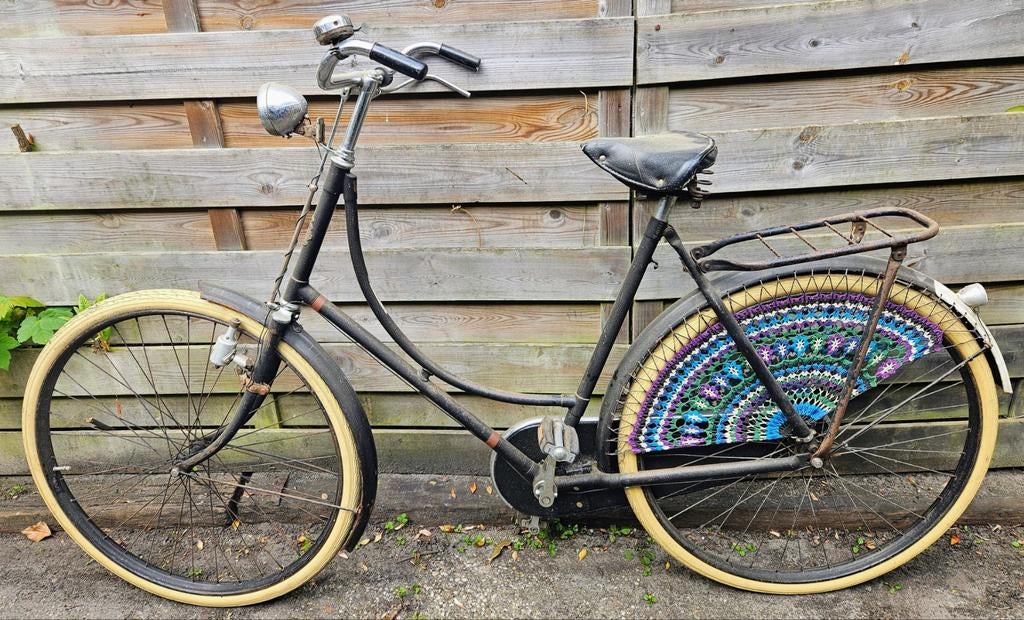 Gruno vooroorlogse fiets uit Winschoten met vrijloop, Fietsen en Brommers, Terugtraprem, Ophalen, Overige merken, 53 tot 56 cm