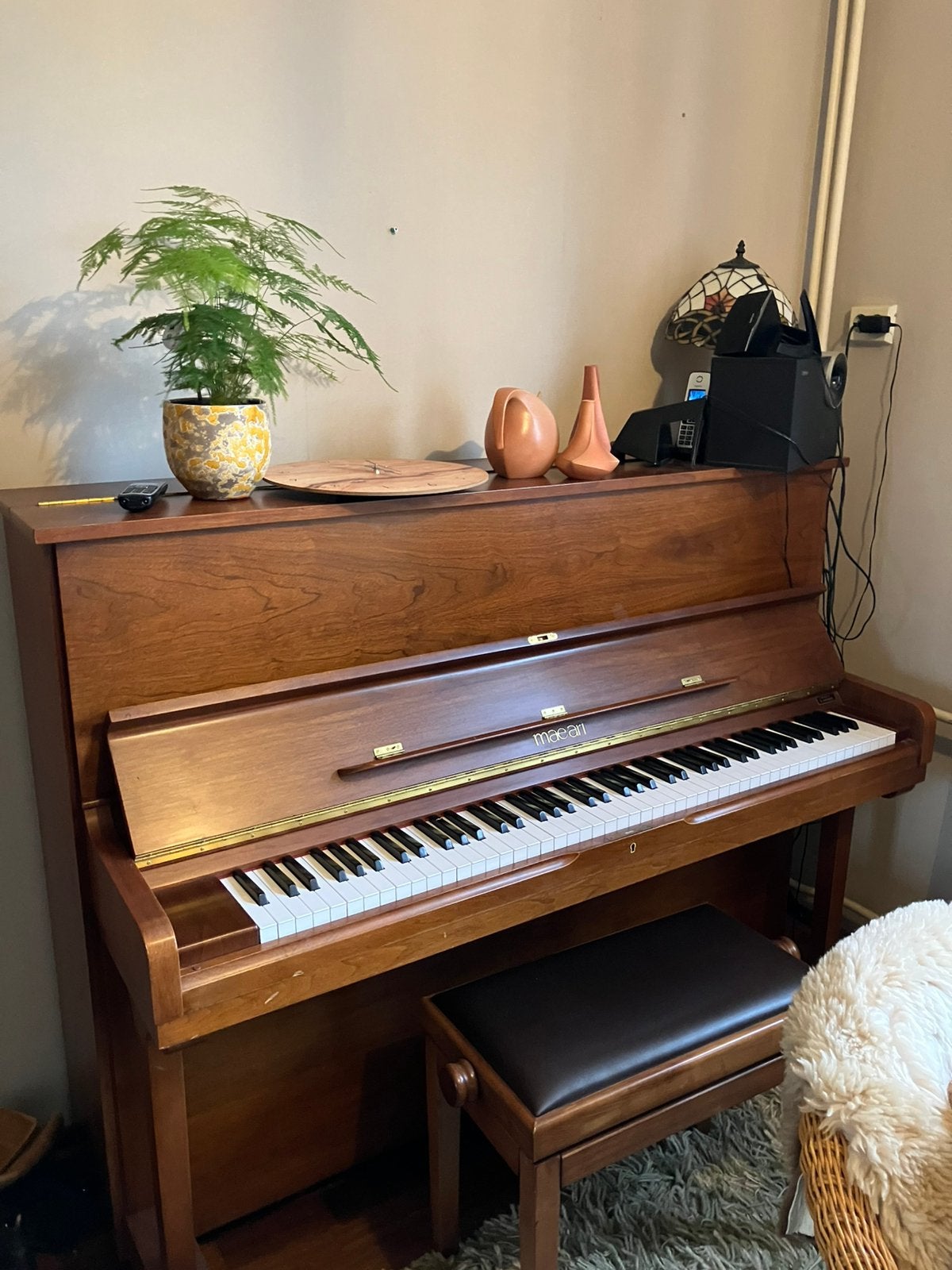 Houten piano, Ophalen, Gebruikt, Bruin