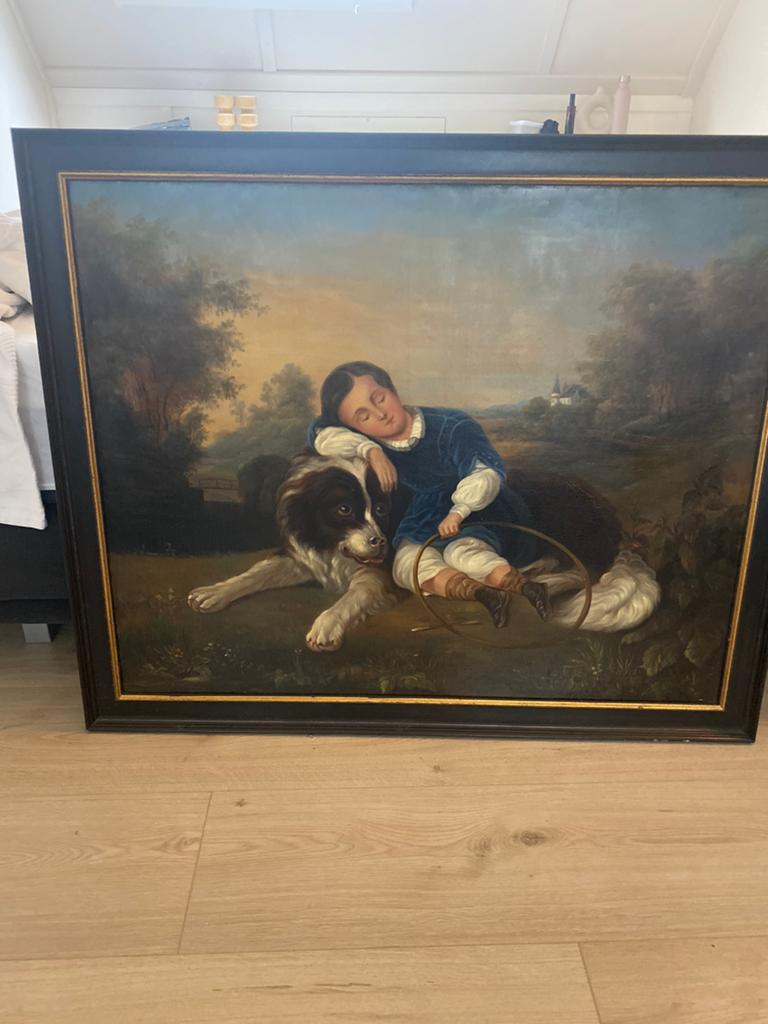 Schilderij 84 hoog bij 104 breed, Ophalen