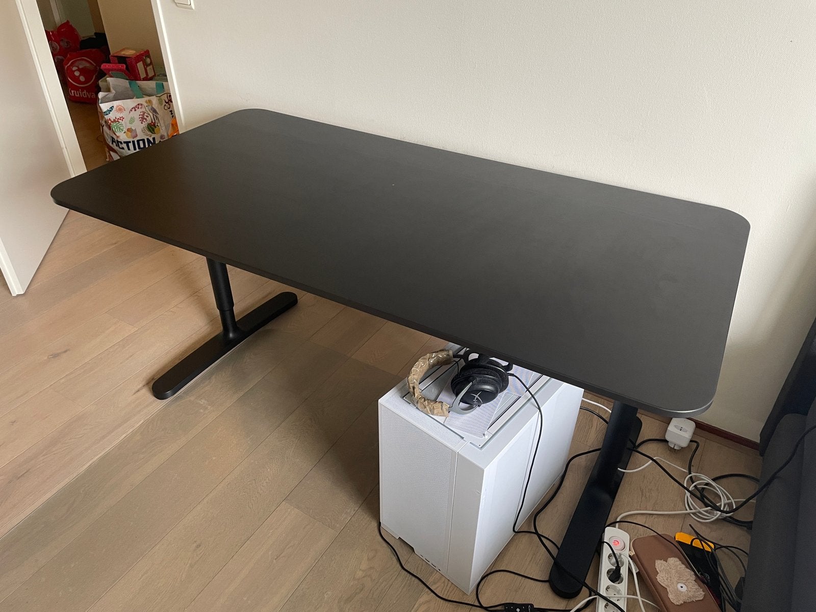 Zwart bureau 160x80, Ophalen, Zwart, Gebruikt, IKEA
