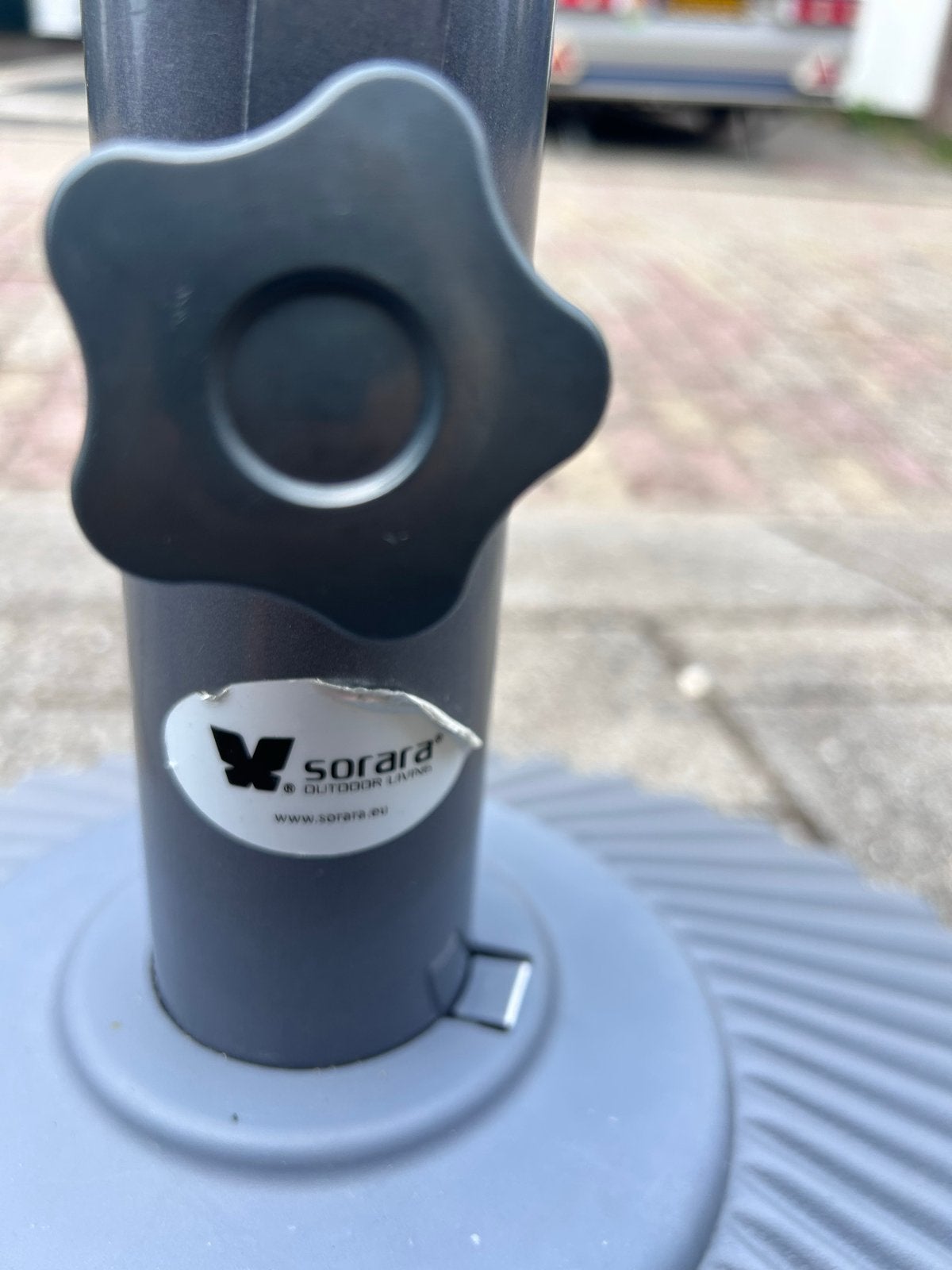 SORARA Eco Parasolvoet - Rond - Vulbaar met Water en Zand, Ophalen, Zo goed als nieuw, Minder dan 1 meter, Parasolvoet