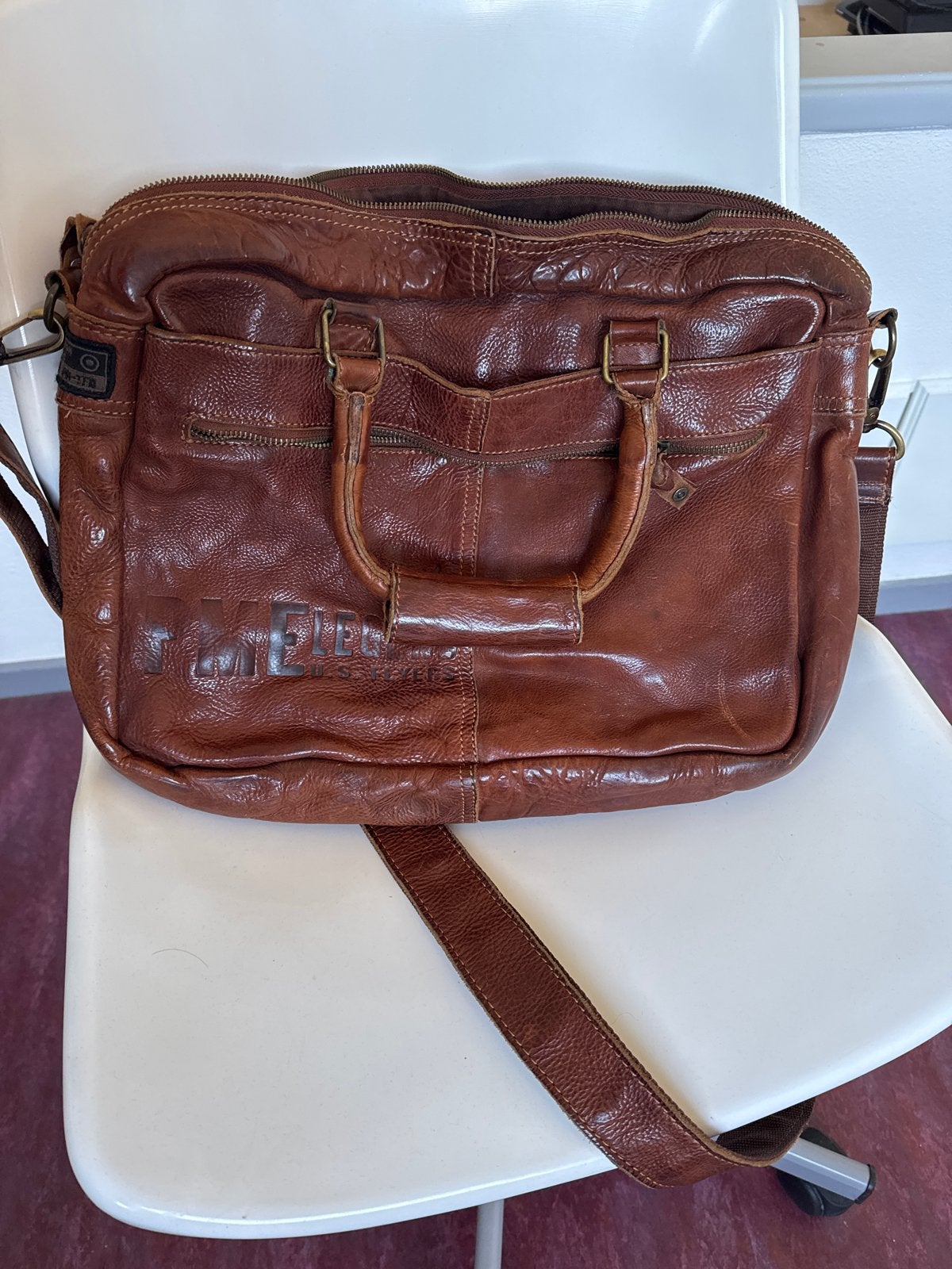 PME Legend Leren Tas - Zo goed als nieuw, Ophalen of Verzenden, Zo goed als nieuw, Bruin, Handtas