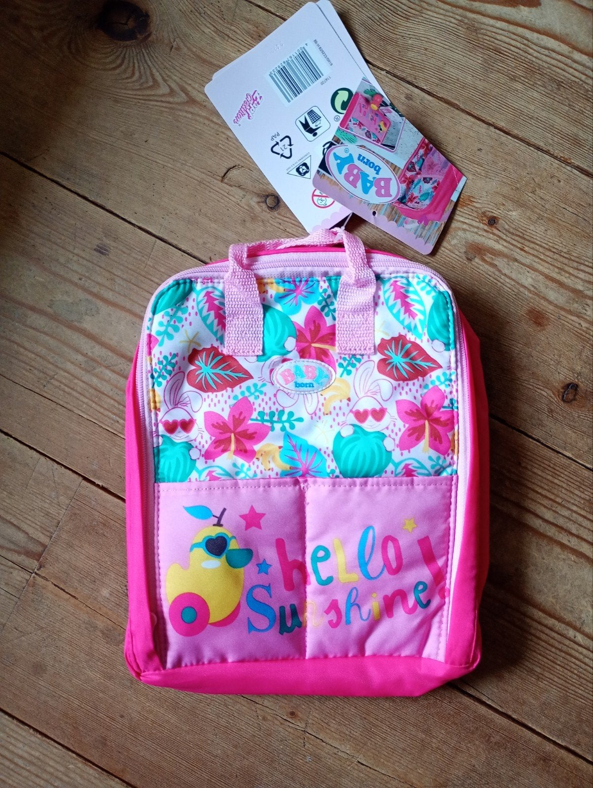 Baby Born kinder Rugzak - Roze met tropische print, Ophalen of Verzenden, Nieuw