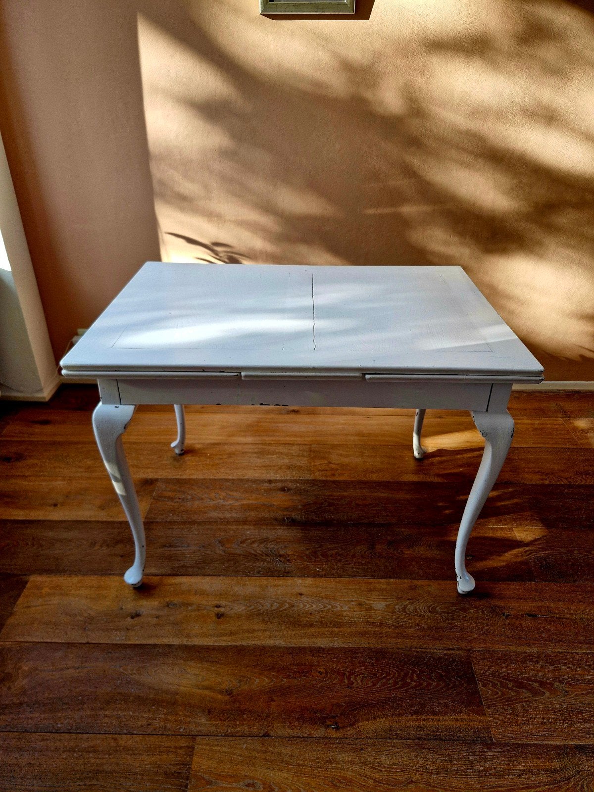 Witte antieke uitschuifbare  eettafel, Ophalen