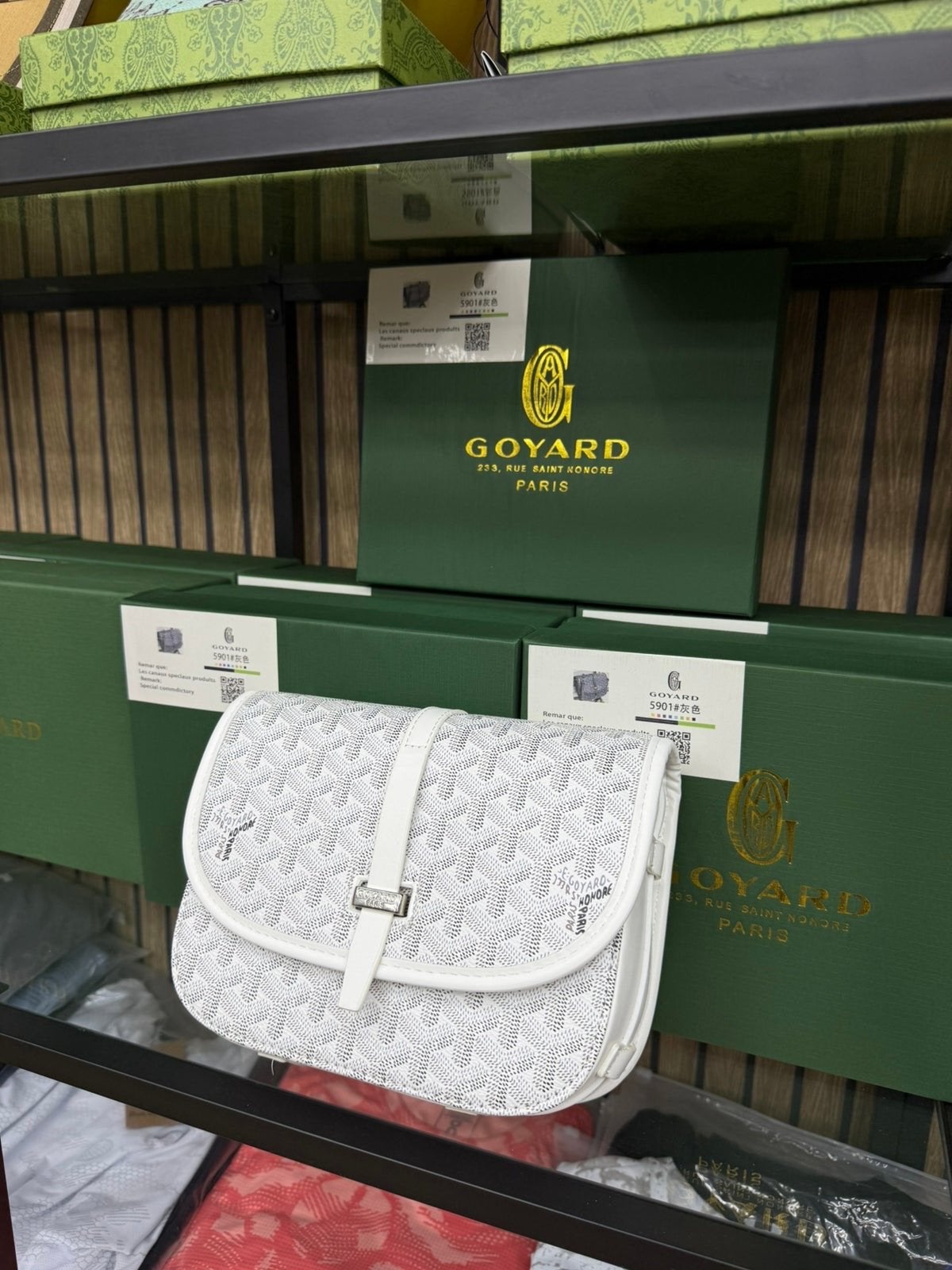 Goyard Schoudertasje Wit, Ophalen, Zo goed als nieuw, Wit, Schoudertasje