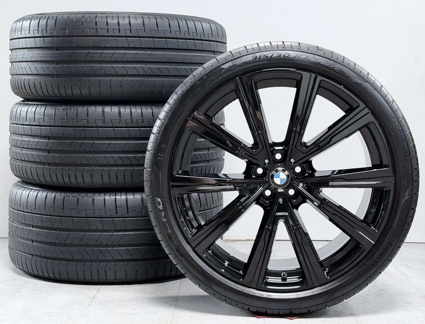 BMW X5 X6 22 inch velgen Styling 746i JetBlack Origineel G05, Gebruikt, -, -, Banden en Velgen