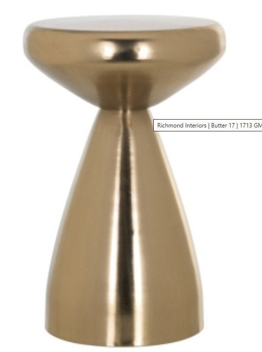 Richmond Interiors Arlo bijzettafel — Gold — NIEUW, Minder dan 55 cm, Rond, Nieuw, Hotel chique