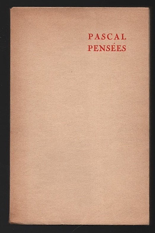 (Blaise) Pascal ~ Pensées ~ Paris ~ 1936, Verzenden, Gelezen, Fictie