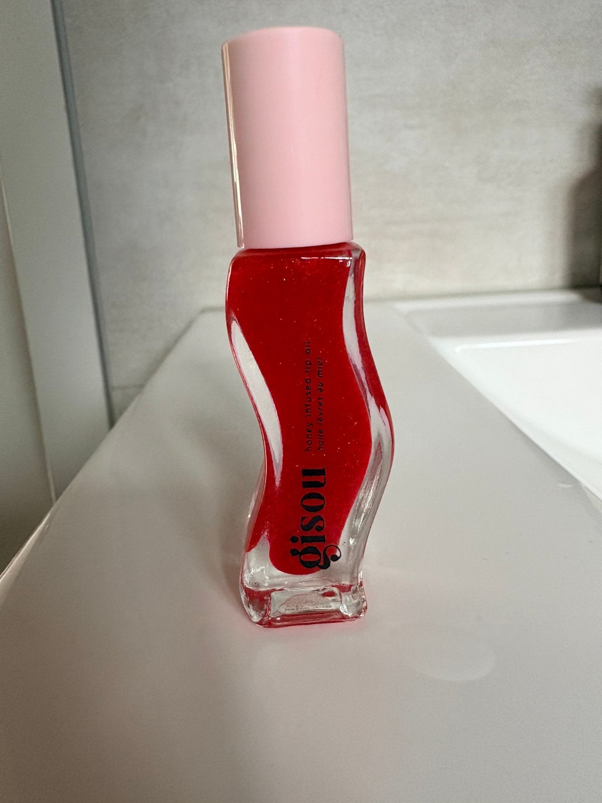 GISOU lipoil Strawberry Sorbet, Ophalen of Verzenden, Zo goed als nieuw, Roze, Lippen