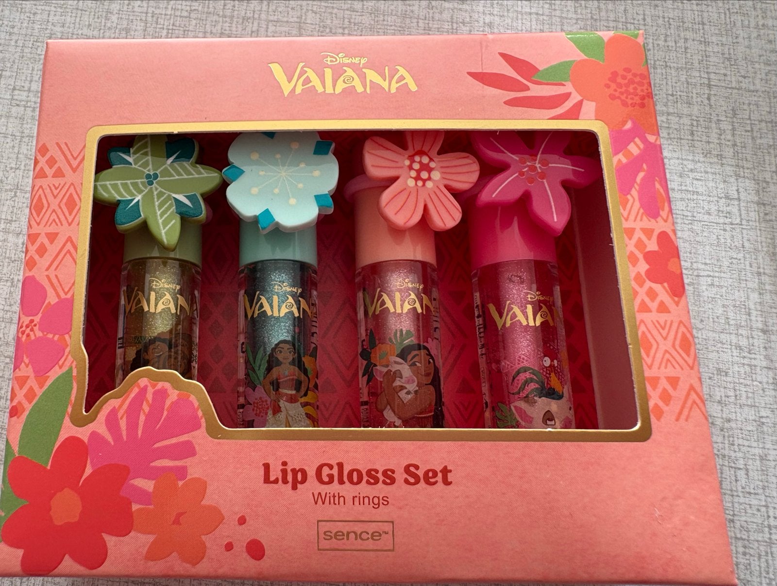 Nieuw Disney Vaiana Lipgloss Set 4 Stuks met Ring, Nieuw, Ophalen of Verzenden, Make-up, Overige kleuren