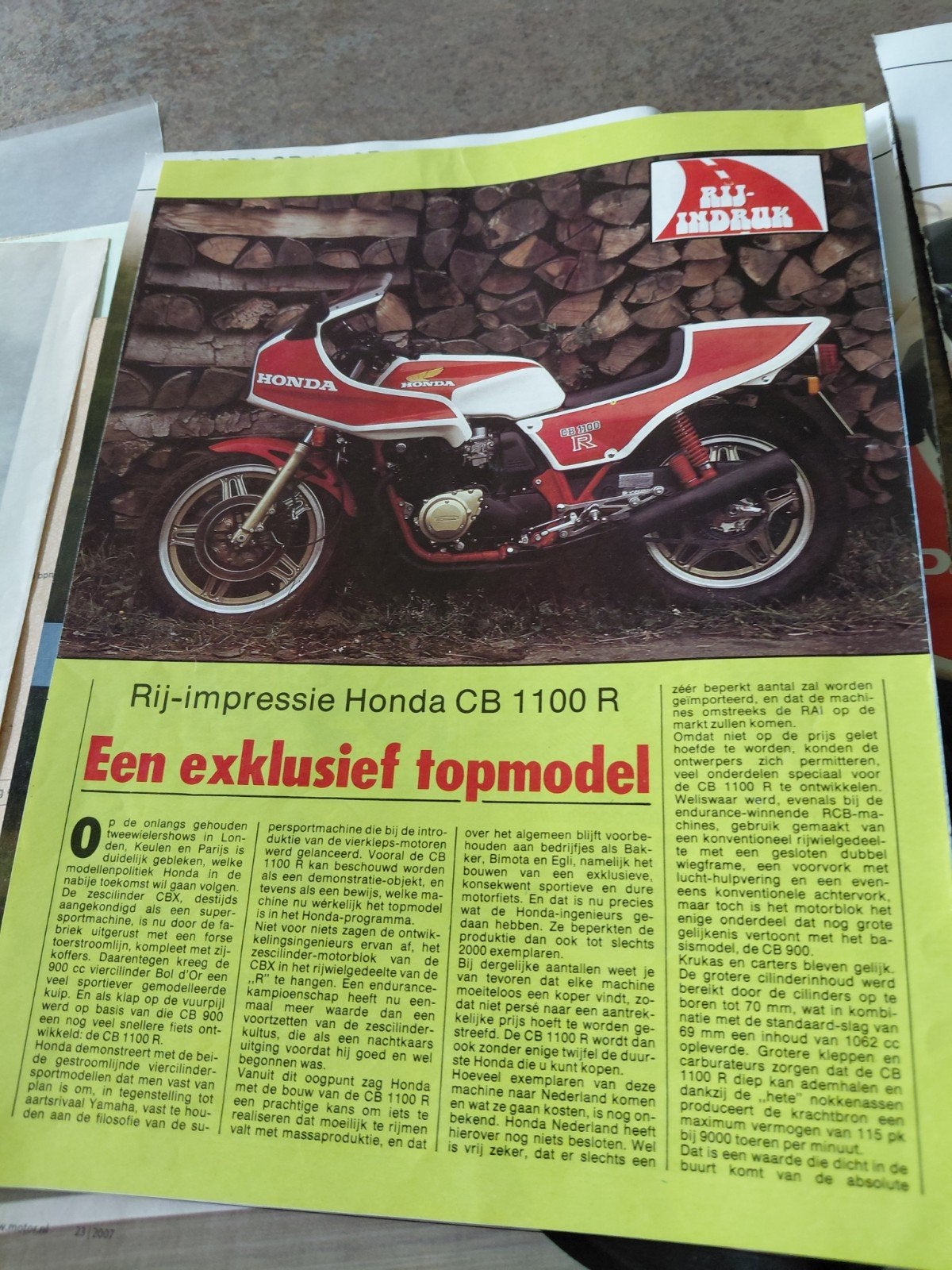 Honda CB 1100 R/F Microfiche - Exclusief Topmodel, Motoren, Handleidingen en Instructieboekjes, Ophalen of Verzenden