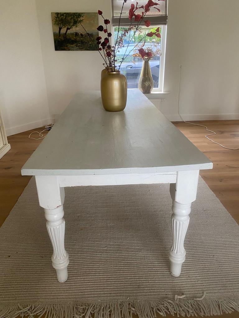 Robuuste eettafel 270x90x80cm, Huis en Inrichting, Tafels | Eettafels, Ophalen, Gebruikt, 200 cm of meer, 50 tot 100 cm